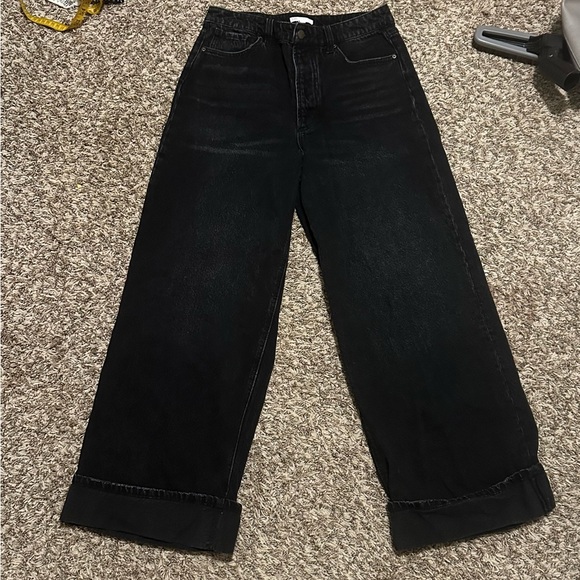 Gianni Bini Denim - Gianni Bini Women’s Black High Waisted Wide Leg Denim Jeans size 11 32” waist